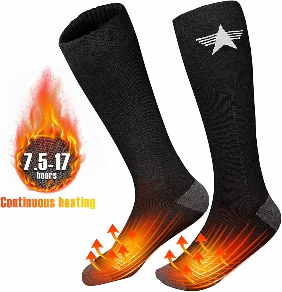 Chaussettes Chauffantes 5V 5000mAh Rechargeables avec 2 batteries de